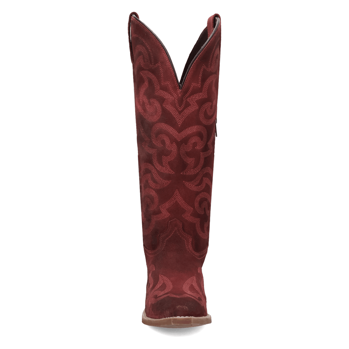 sierra rose suede boot front angle