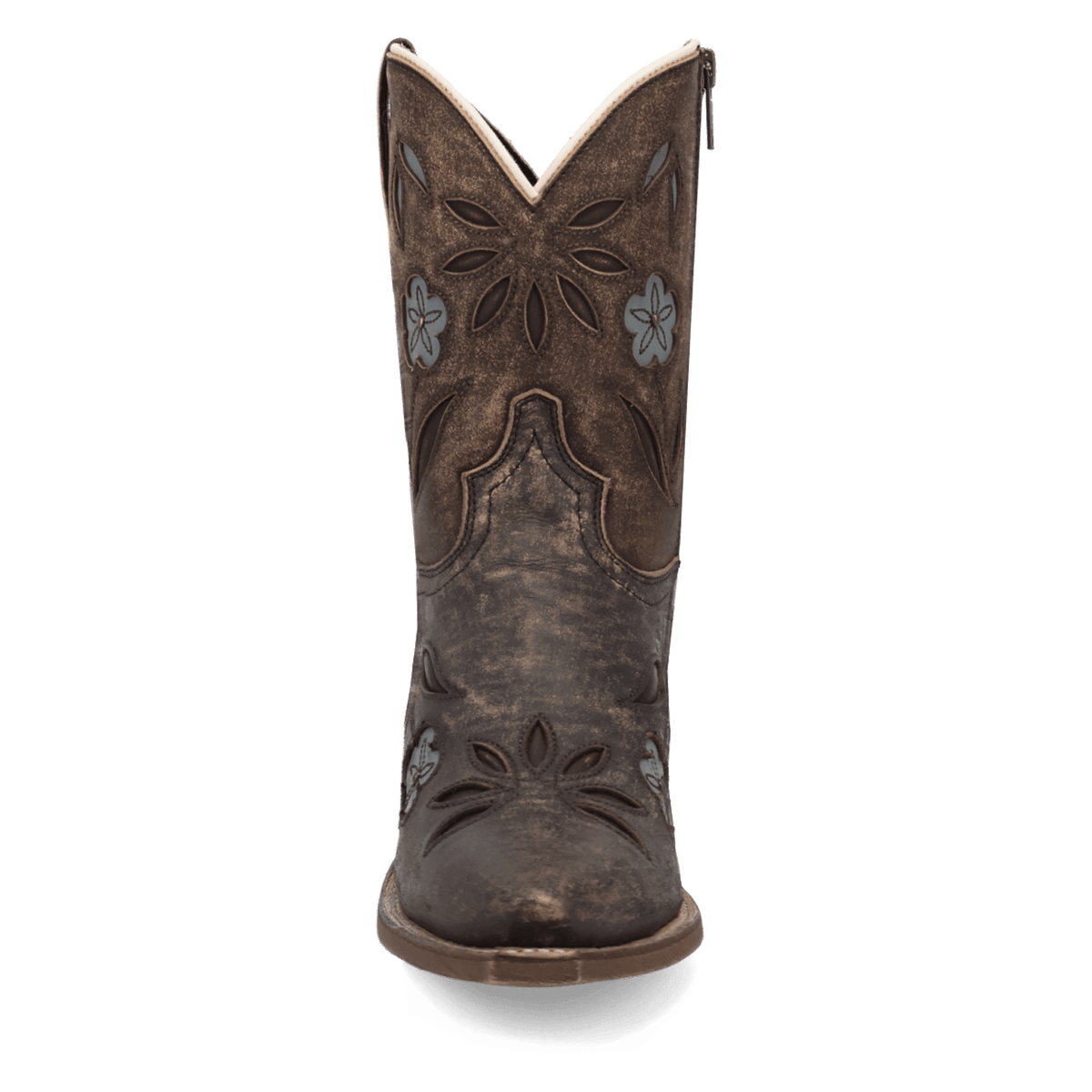 wild petal leather bootie front angle
