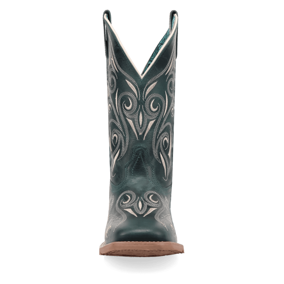 spurred leather boot front angle