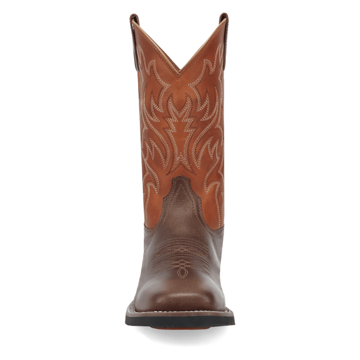 decatur leather boot front angle