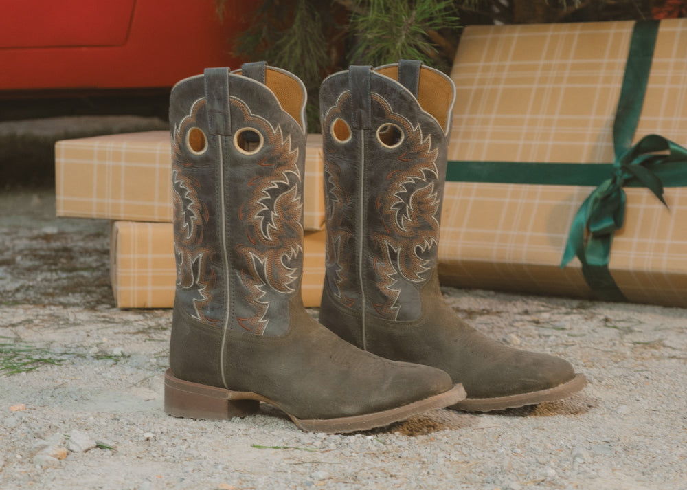 Cowboy boots with straps on sale